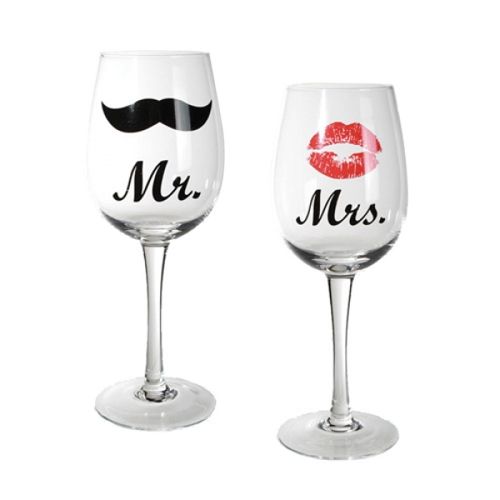 Čaše za vino Mr i Mrs