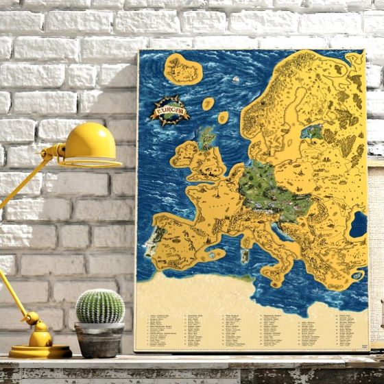 Karta Europe na struganje Deluxe