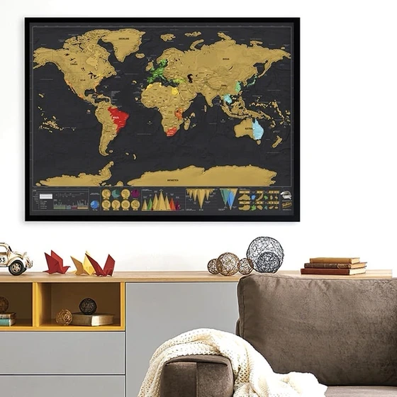 Karta svijeta na struganje Deluxe