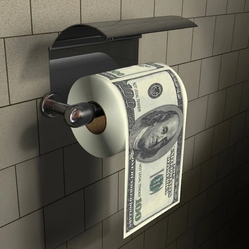 WC papir novčanice od 100 dolara
