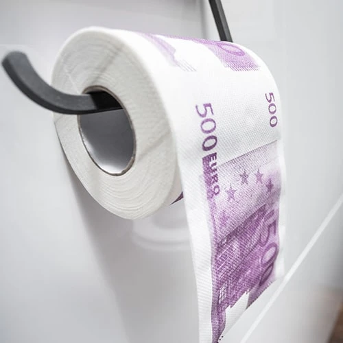 WC papir novčanice od 500 Eura